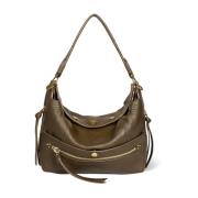 Brun Baguette Hobo Crossbody Taske