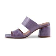 Runa mule læder - LAVENDER CROCO