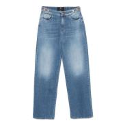 Indigo Blå Denim Straight Leg Jeans