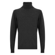 Merino Cashmere Højhalset Sweater Grå