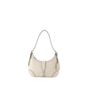 Beige Læder Hobo Taske