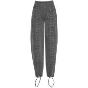 Denim Lace Leg Pants i Sort