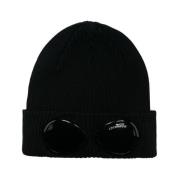 Marineblå Strikket Goggles Beanie