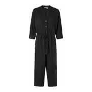 Sort Jumpsuit med 3/4 Ærmer