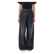 Wide Leg Plisserede Jeans