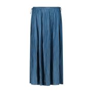 Satin Maxi Nederdel med Elegant Rynkning