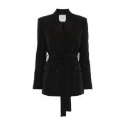 Dobbelt Brystet Sort Blazer