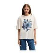 Printet Bomuld Oversize T-shirt