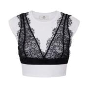 Hvid blonde bralette T-shirt slim fit