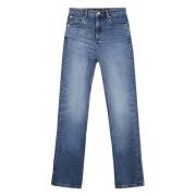 Straight Leg Jeans med Metal Detaljer