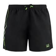 Mesh-foret Nylon Badeshorts med Logoed Stribe