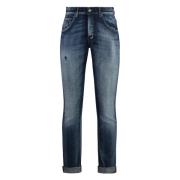 Skinny Jeans med Metal Detaljer