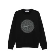 Kompas Grafisk Sort Sweatshirt