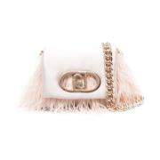 Blush Pink Foldover Chain-Strap Taske