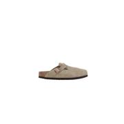 Beige Mule-sandaler i ruskind