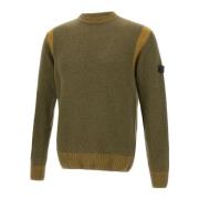 Grøn Uldblanding Crew Neck Sweater