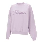 Lilla Bomulds Sweatshirt med Logo Broderi