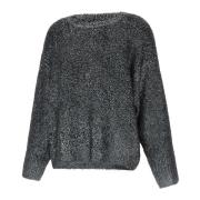 Sort Bouclè Kvinders Sweater