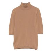 Kamelbrun Strik Turtleneck Jumper