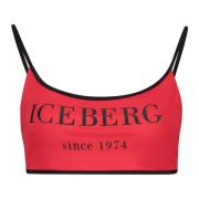 Logo Print Bikini Top