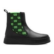 Læder High-Top Støvler med Monogram