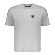 Ribbet Bomuld T-shirt med Logo Patch