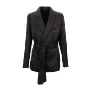 Jacquard Tuxedo Jacket med Broderet Logo