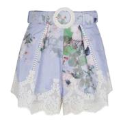 Blomstret Blonde Trim Shorts