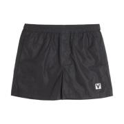 Broderet logo badeshorts sort