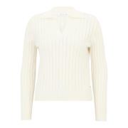 Strik sweater med krave