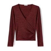 Ribbet Crossover Pullover i Lurex