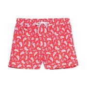 Røde Paisley Badeshorts