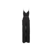 Elegant Viskose Jumpsuit med Bælte