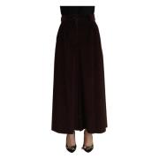 Bordeaux Corduroy High-Waisted Pants