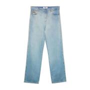 Klar Blå Wide Leg Denim Jeans