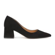 Suede sorte minimalistiske pumps