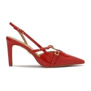 Lakerede røde slingback pumps