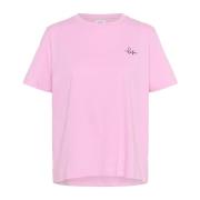 Broderet T-shirt Bonbon Blomster