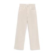 Beige Jeans med Stilfuld Frontlukning