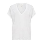 Hvid V-hals T-shirt Bright White