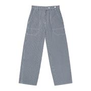 Elegante Stribede Denim Cargo Bukser