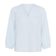 Enkel Ice Water Bluse med Plisser