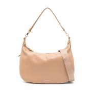 Beige Skuldertaske Elegant og Rummelig