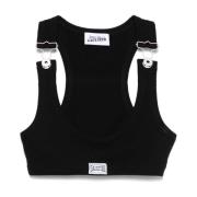 Sort Crop Tank Top med Overall Clip