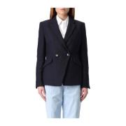 Tweed Bomuld Blazer Klassisk Pasform