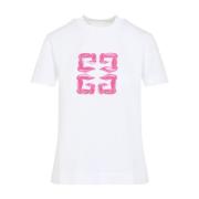 Hvid T-shirt Elegant Stil