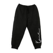 Retro Fleece Sweatpants Sort/Hvid