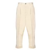 Beige Tapered Crop Bukser