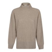 Beige Mock Neck Sweater