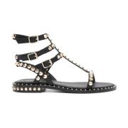 Sorte Studded Cage Sandaler